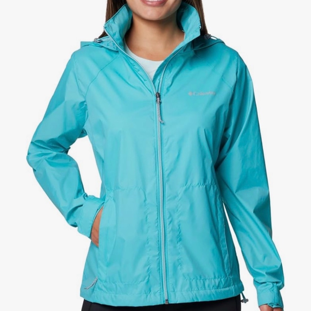 Columbia Women’s Rain Jacket Size M NWOT Blue Lightweight Zip-Up Windbreaker